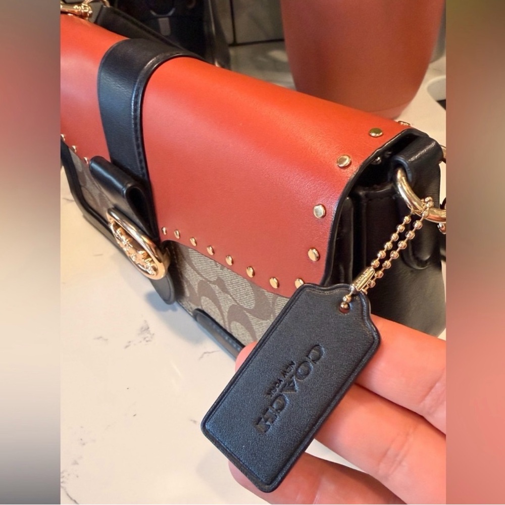 Coach Georgie Colorblock Signature Canvas Shoulder Bag - Picture 6 of 12